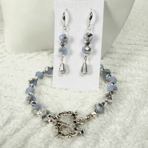 HANDMADE~Lavender & Silver Crystals Set